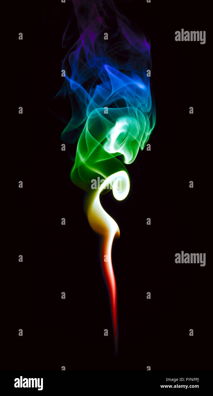 colored smoke isolated on black background Stock Photo - Alamy