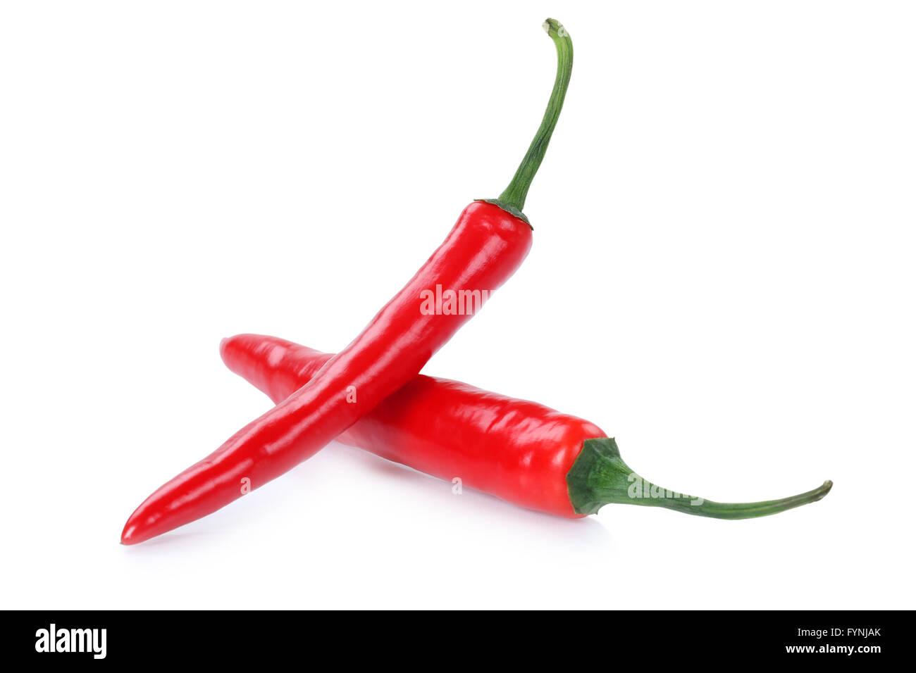 Chili peppers chilli pepper paprika isolated on a white background Stock Photo