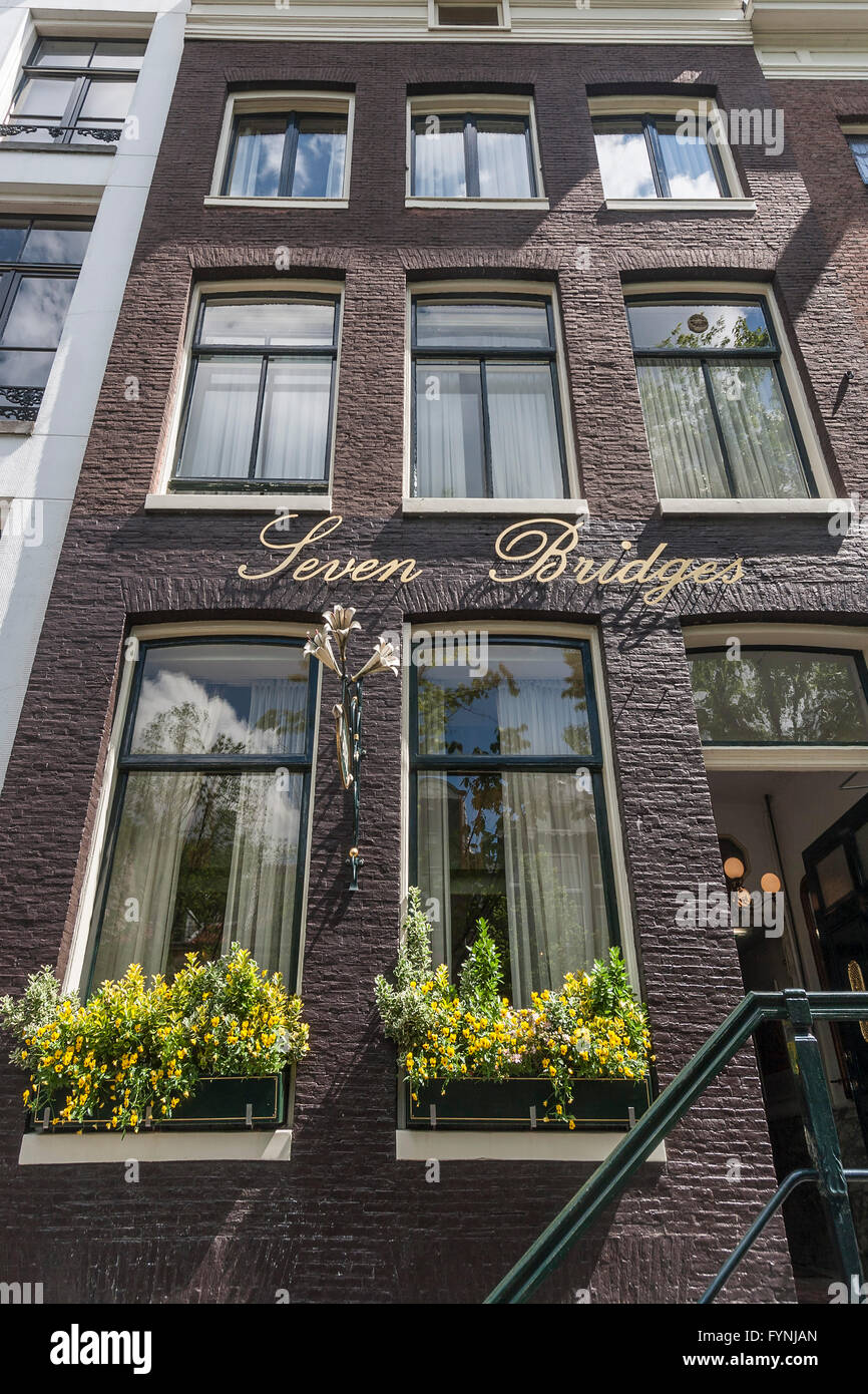 Seven Bridges Hotel, Facade, Amsterdam, Netherlands Stock Photo