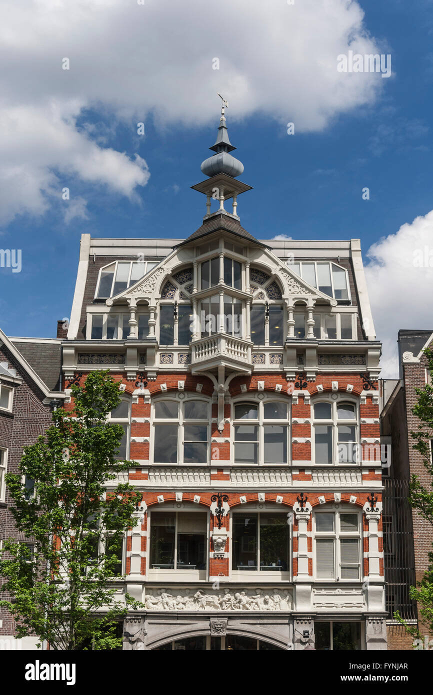 Amsterdam traditional architecture canalside houses Amsterdam, Netherlands Stock Photo