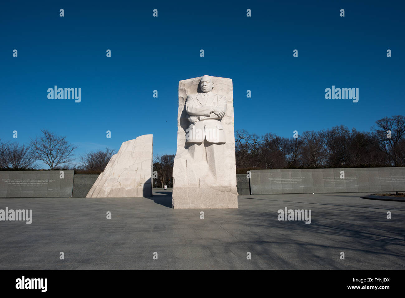 WASHINGTON DC, USA - Opened in 2011, the Martin Luther King, Jr. Memorial commemorates the Civil Rights leader and the Civil Rights movement. It stands on the banks of the Tidal Basin in Washington DC. Its centerpiece is a large statue of Dr. King that was carved by Lei Yixin. Stock Photo