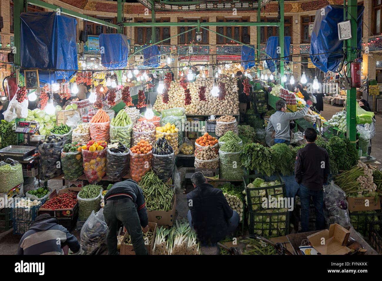 Fresh fruits and vegetables for sale in a local market in Tehran, Iran. Stock Photo