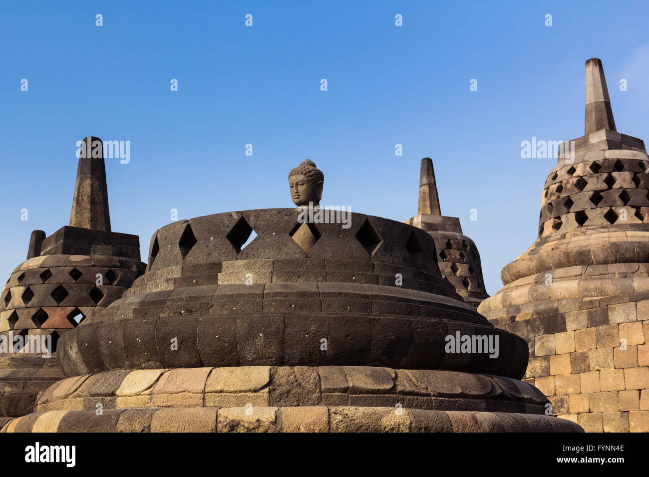 Borobudur Temple at day time, Yogyakarta, Java, Indonesia. Stock Photo