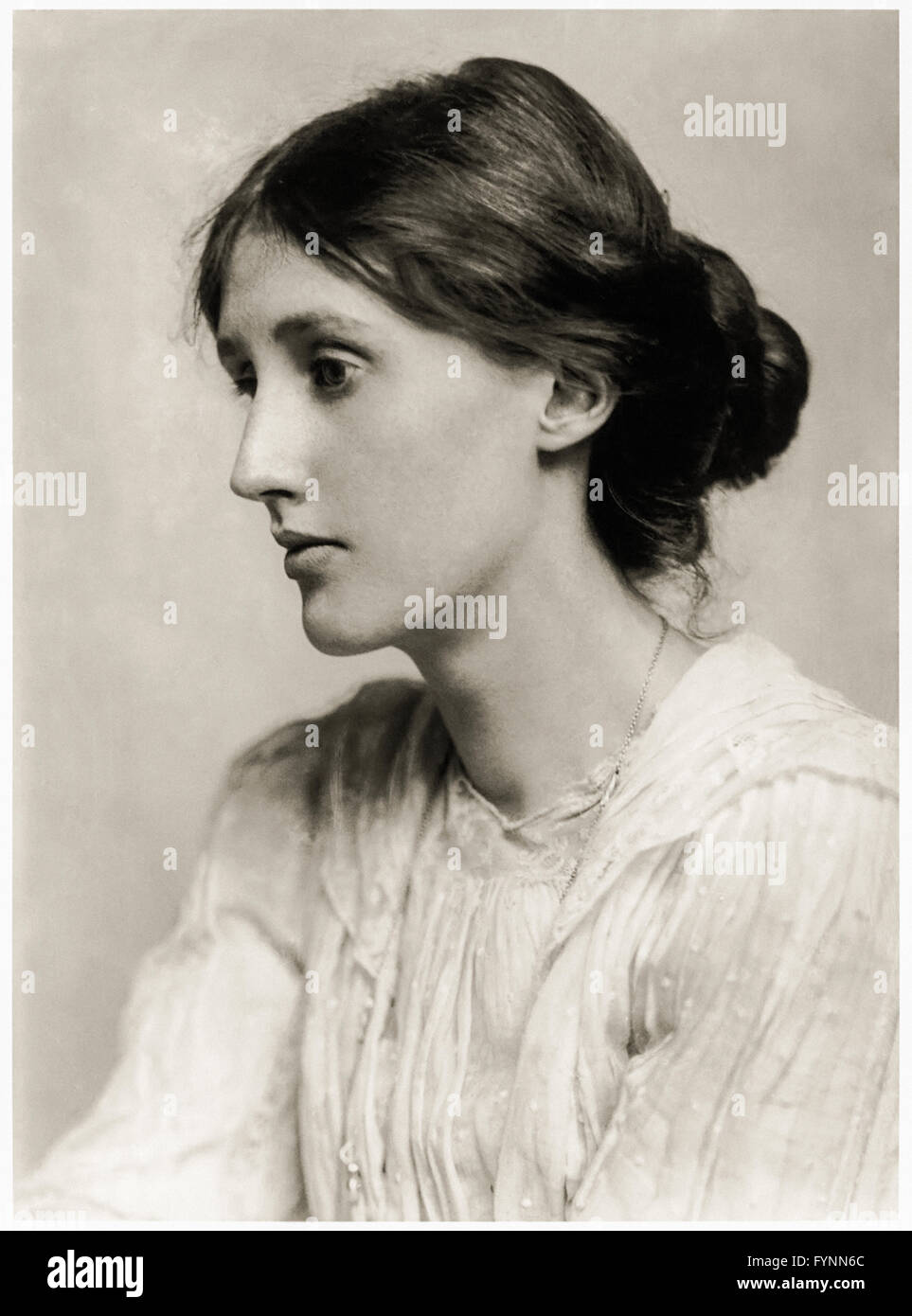 Virginia Woolf (1882-1941) English writer and member of the Bloomsbury Group. Studio photograph taken by George Charles Beresford (1864-1938) in 1902. Stock Photo