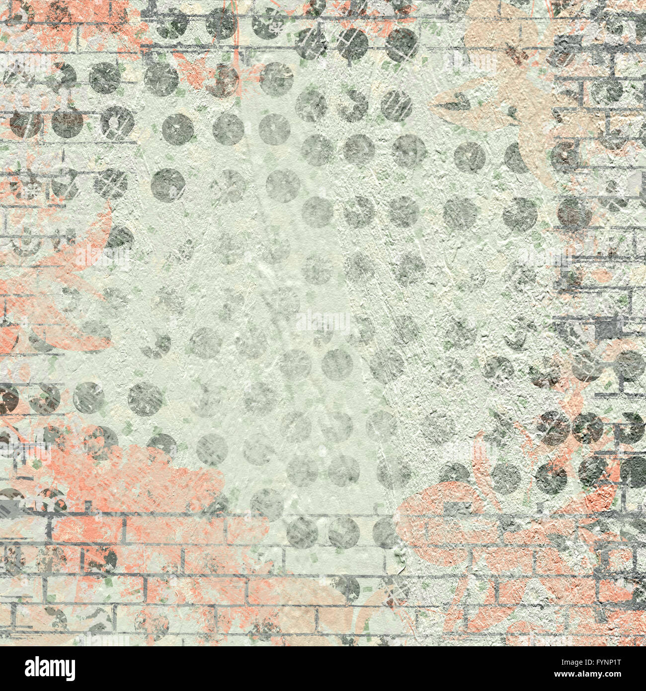 Abstract beautiful background in the style of mixed media with floral ...