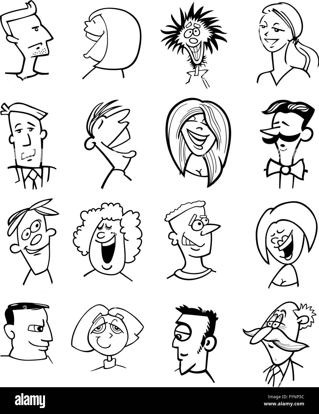 Cartoon characters emotion Black and White Stock Photos & Images Alamy