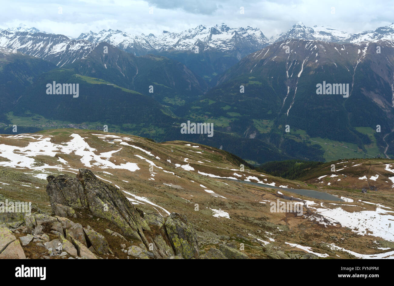 Mountain Bettmeralp summer view(Switzerland) Stock Photo