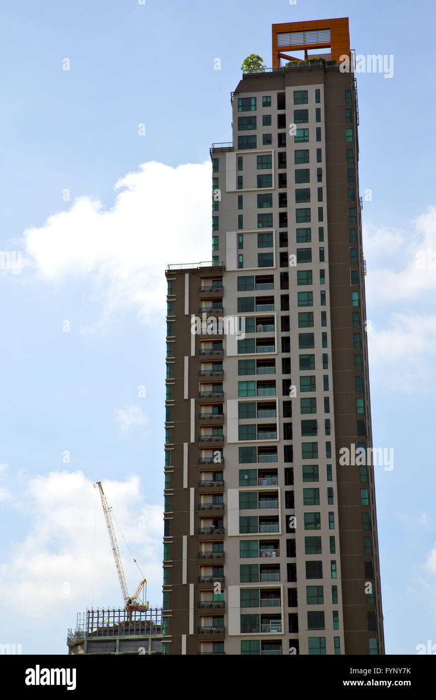 bangkok terrace thailand in office district plant skyscraper reflex ...