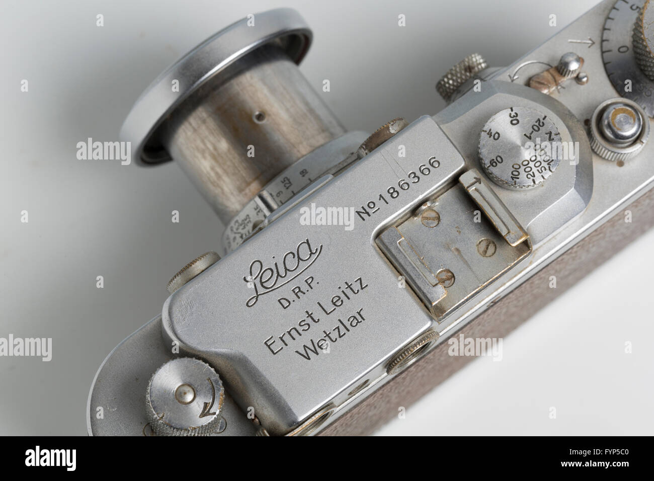 Leica lllA rangefinder camera from 1936 with an Elmar 5cm collapsible lens Stock Photo