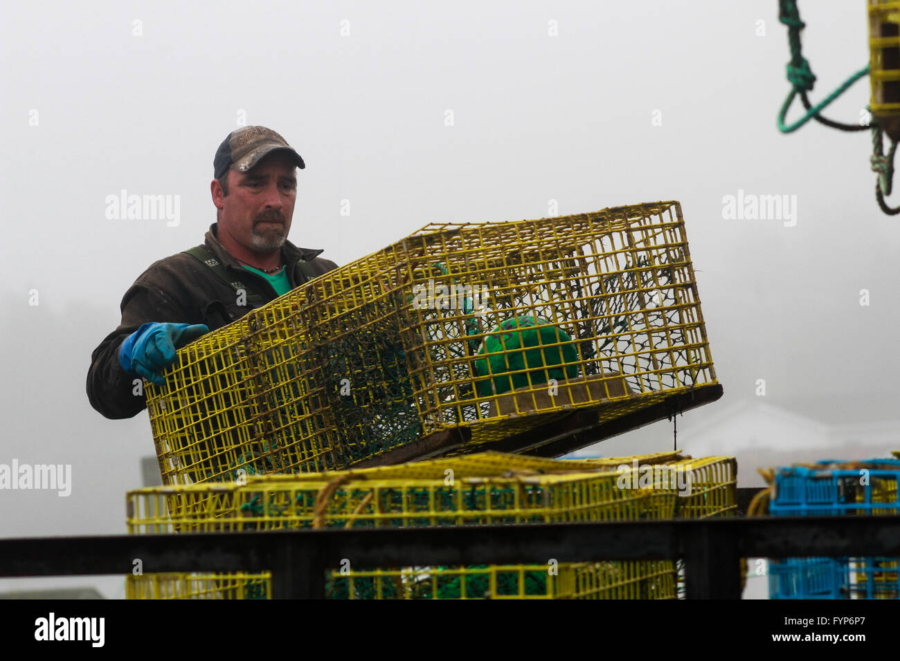 Lobster Fisherman in Atlantic Canada. Englishtown Stock Photo