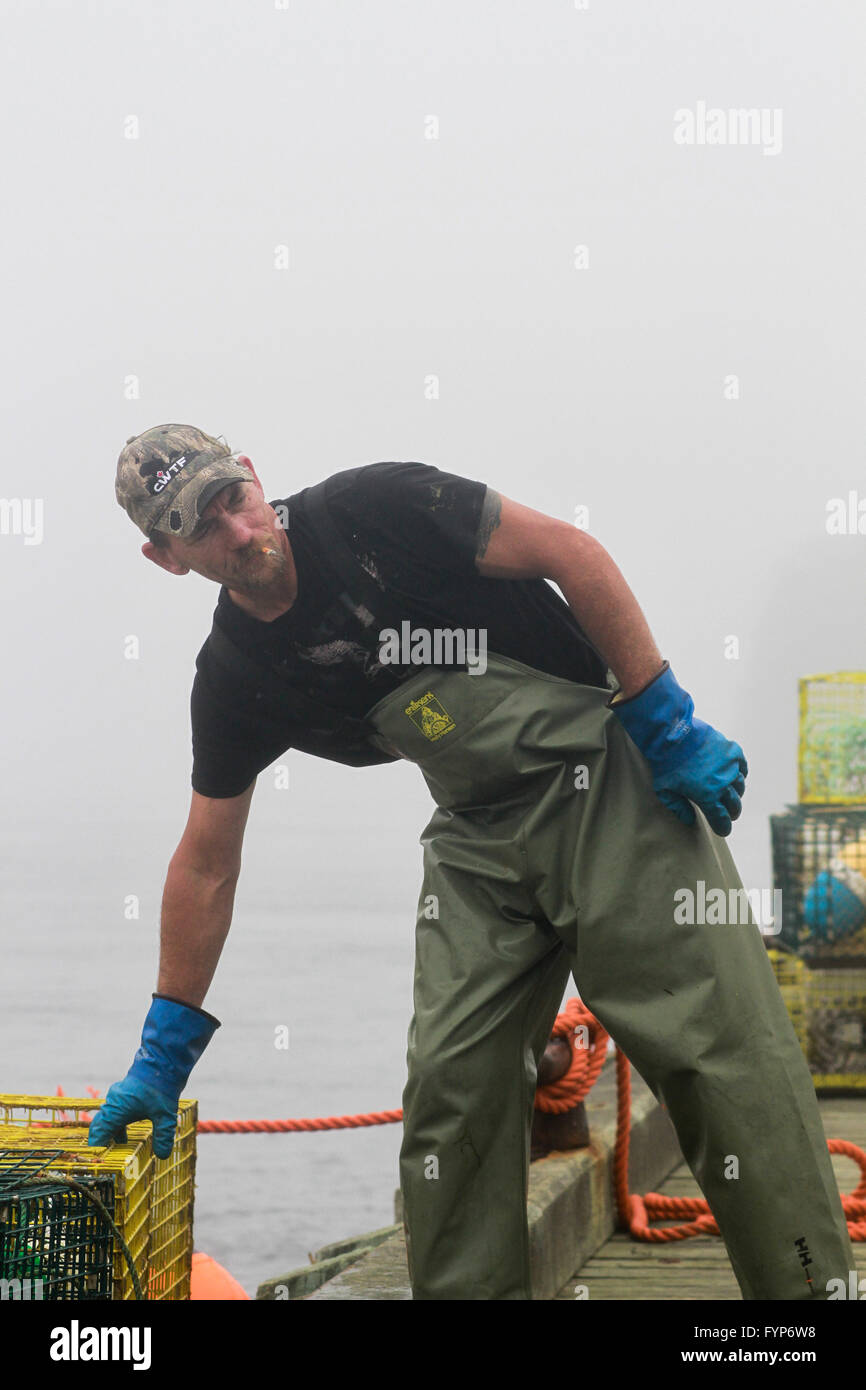 Lobster Fisherman in Atlantic Canada. Englishtown Stock Photo