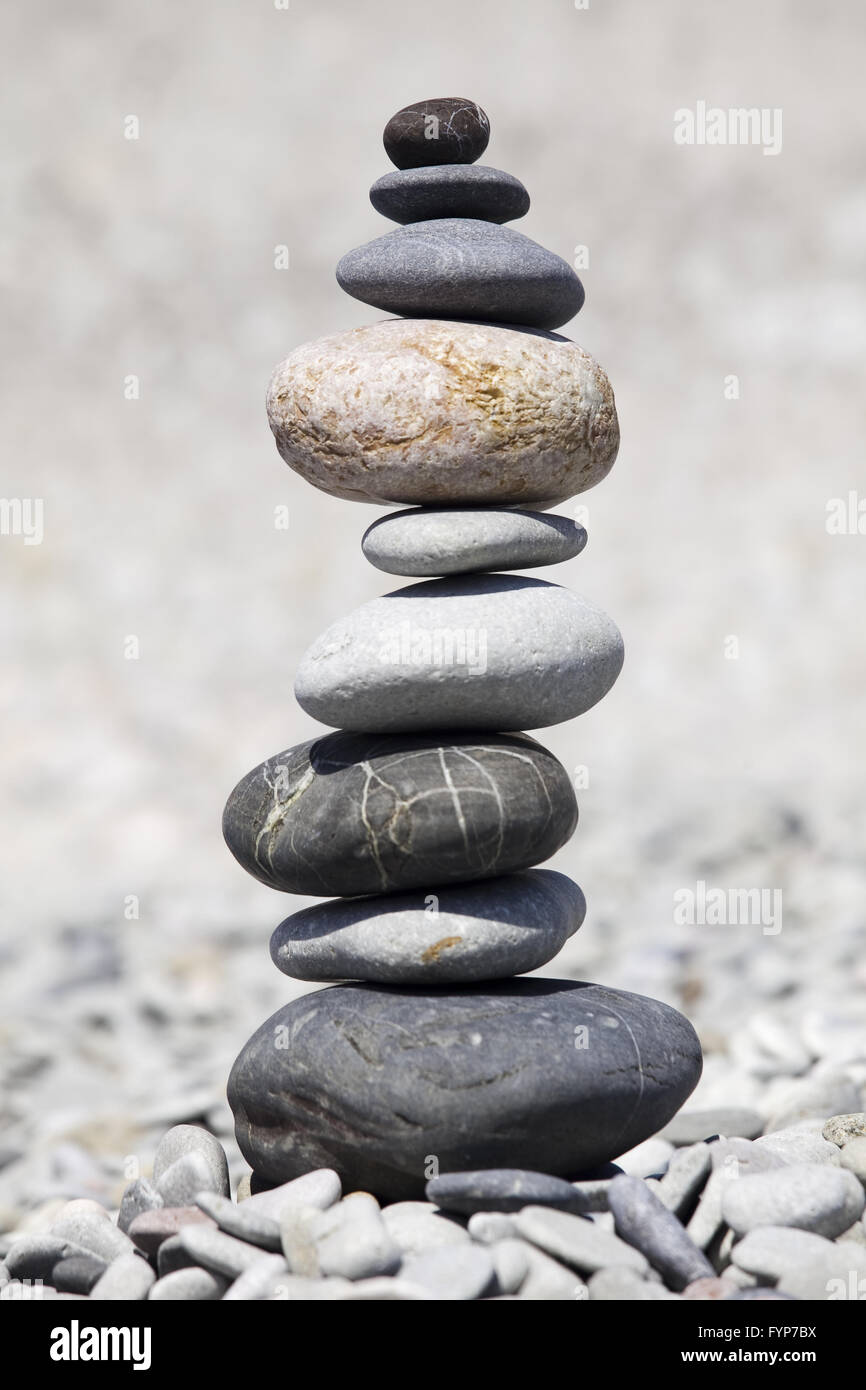 Rocks stacked on the beach Stock Photo Alamy