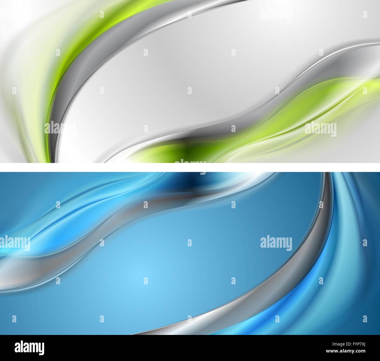 Bright blue and green wavy banners Stock Photo - Alamy