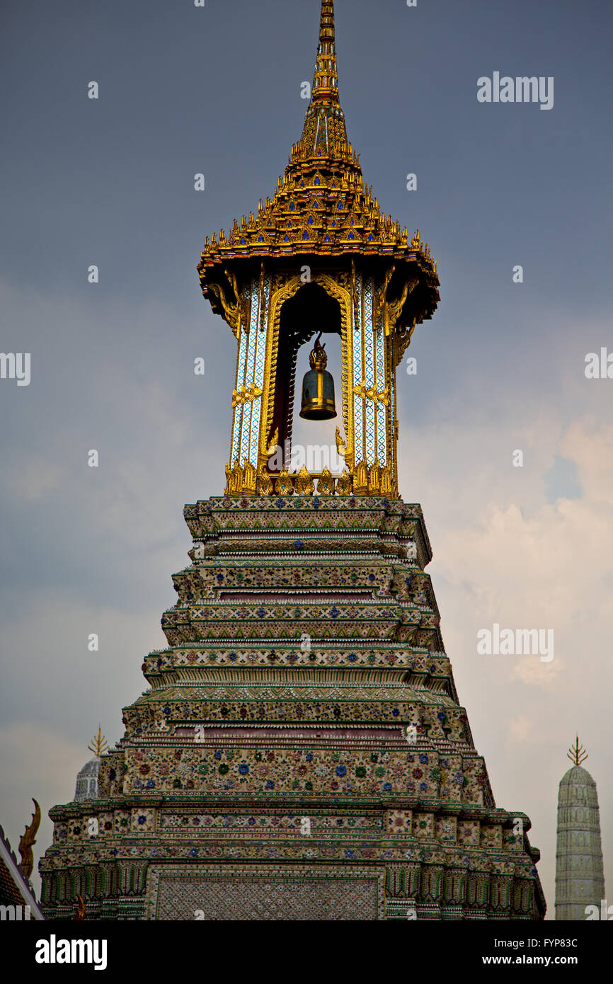 thailand in bangkok rain temple abstract cross bell Stock Photo - Alamy