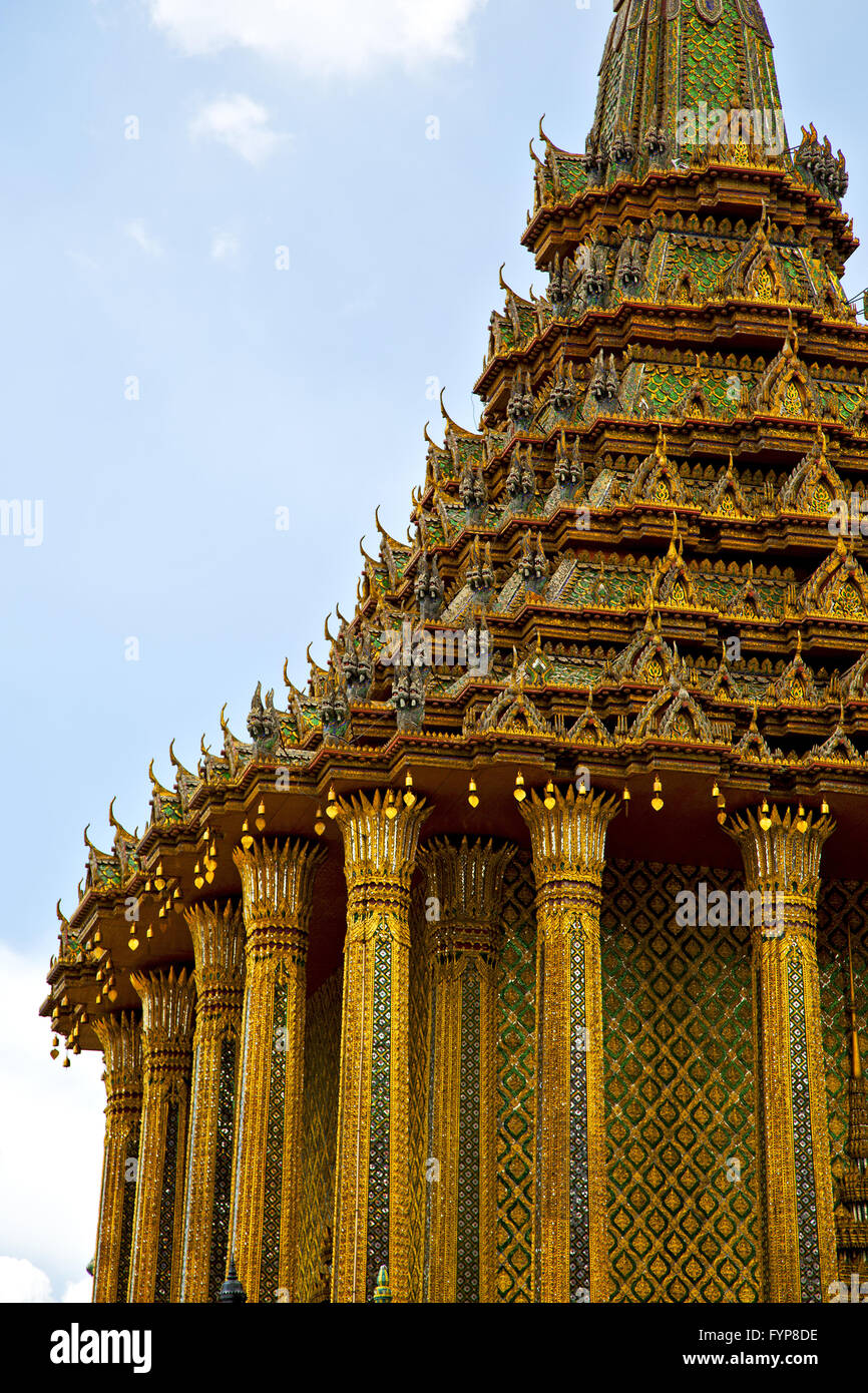 thailand in bangkok rain temple abstract colors religion mosaic Stock ...