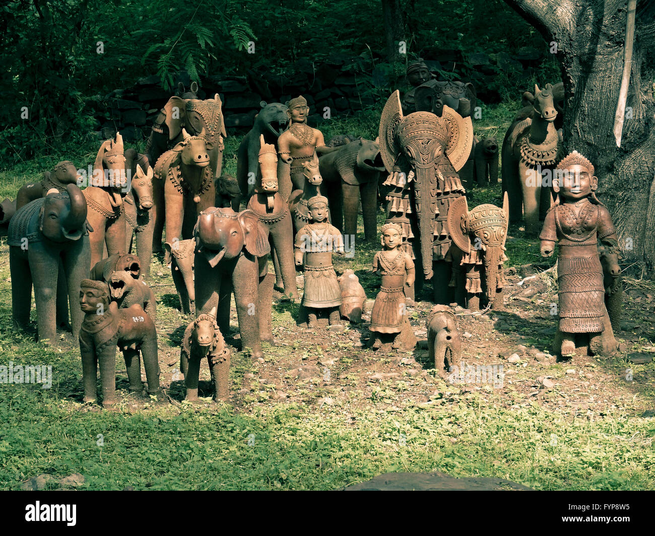 Terracotta sculpture displayed in a museum Stock Photo Alamy
