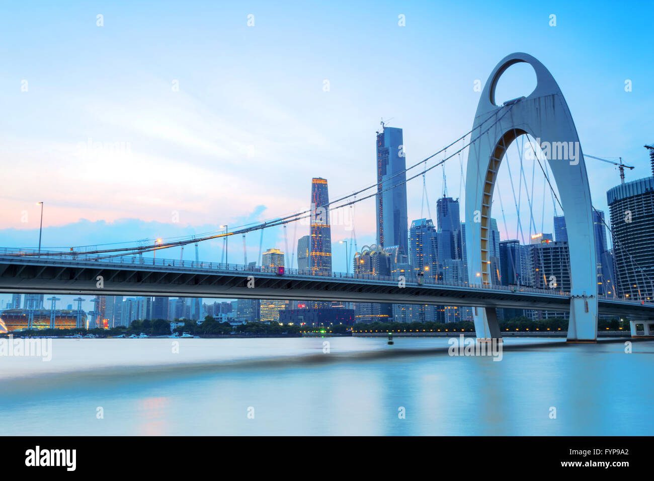 cable stayed bridge over a river Stock Photo - Alamy