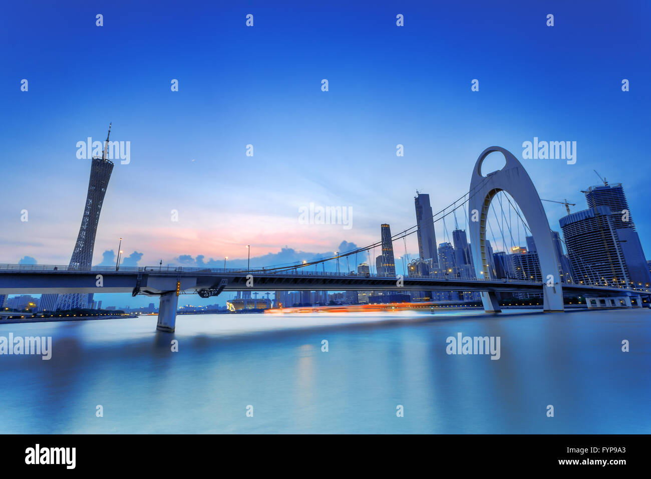 cable stayed bridge over a river Stock Photo - Alamy