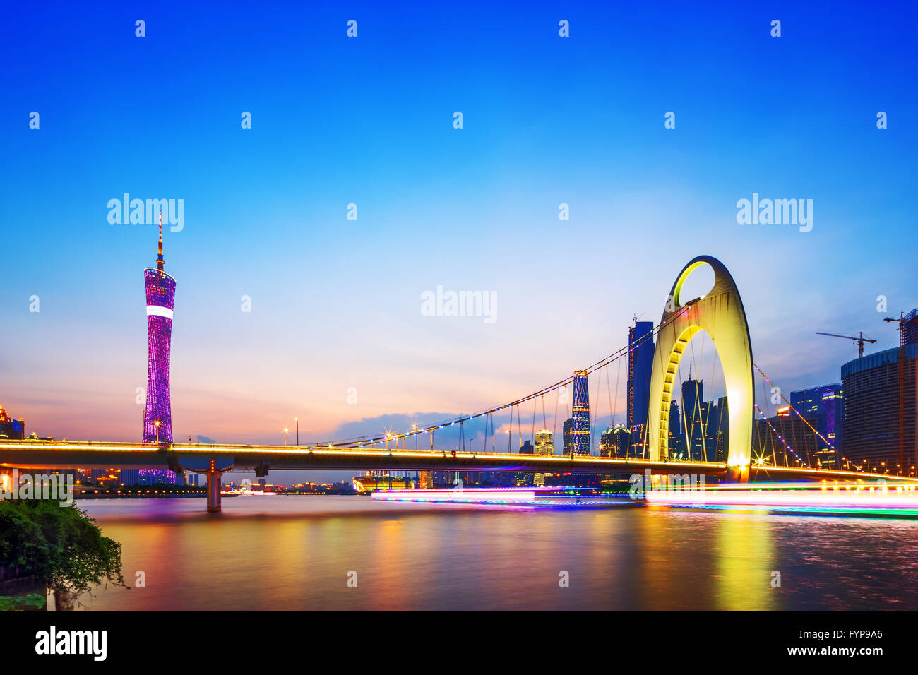 cable stayed bridge over a river Stock Photo - Alamy