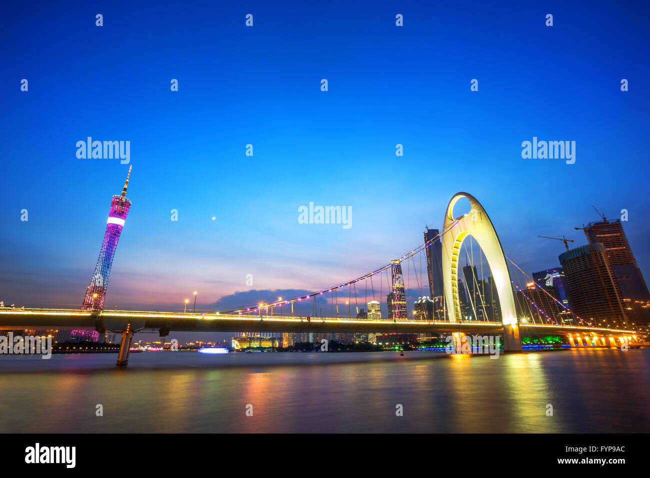cable stayed bridge over a river Stock Photo - Alamy