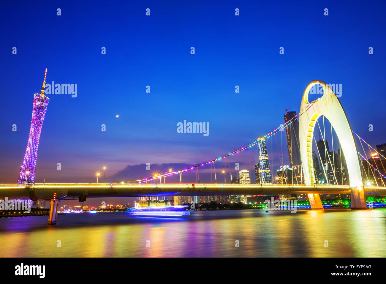 cable stayed bridge over a river Stock Photo - Alamy