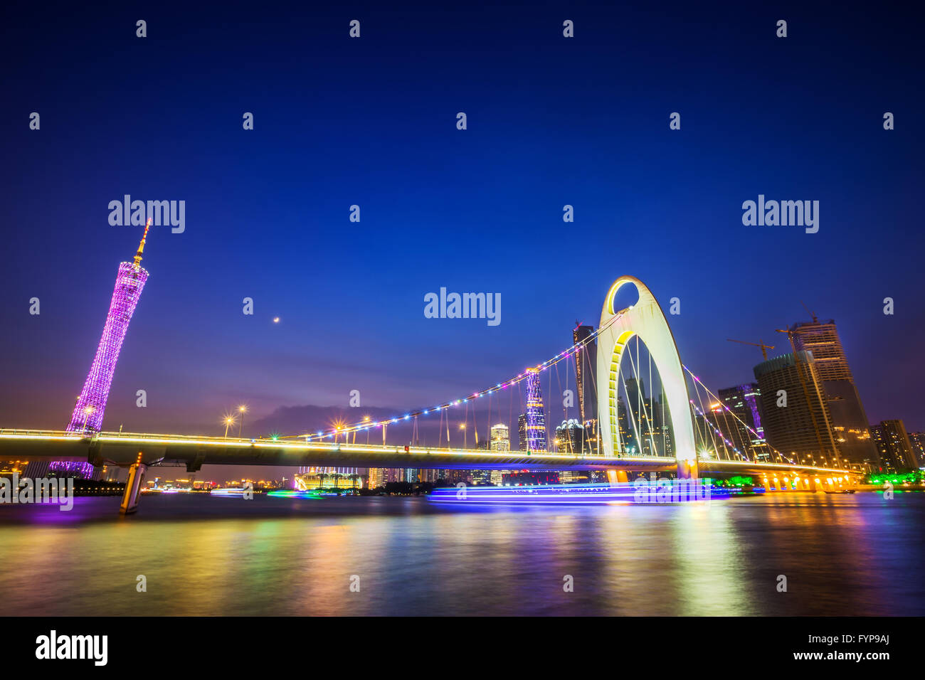 cable stayed bridge over a river Stock Photo - Alamy