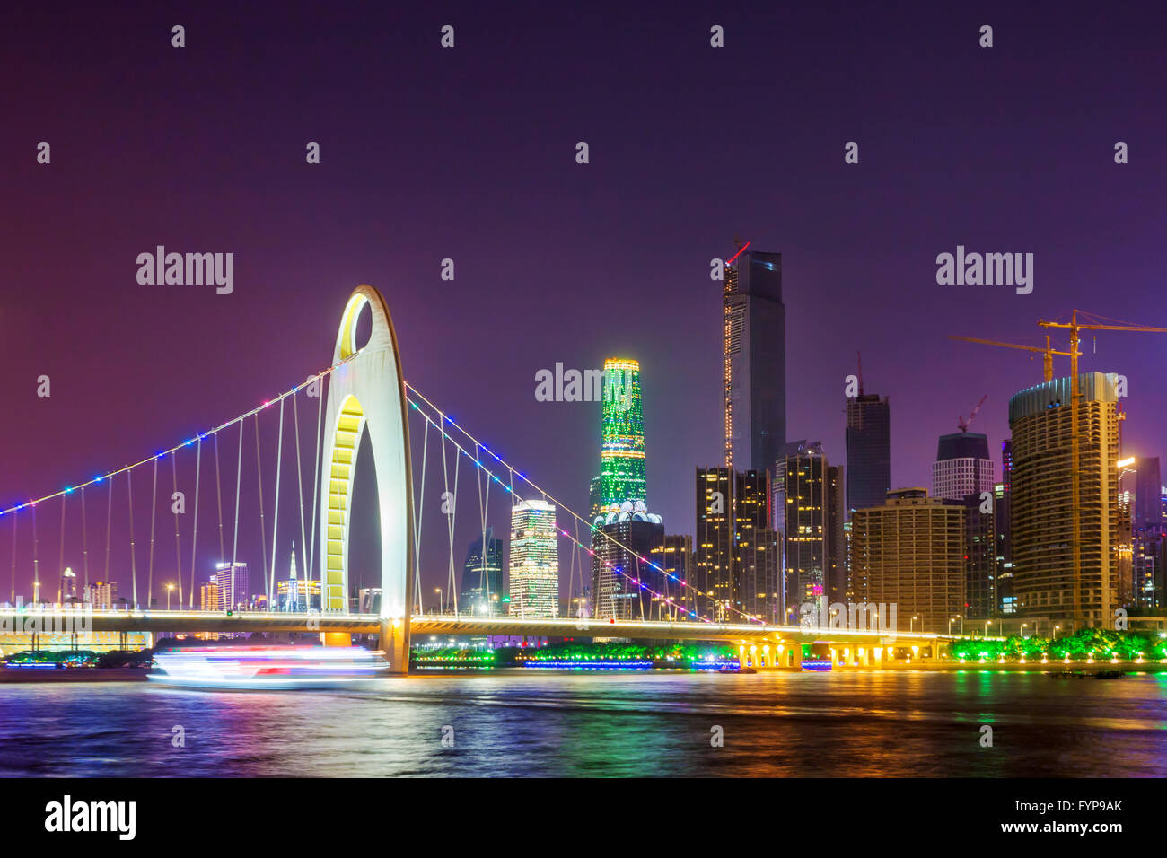 cable stayed bridge over a river Stock Photo - Alamy