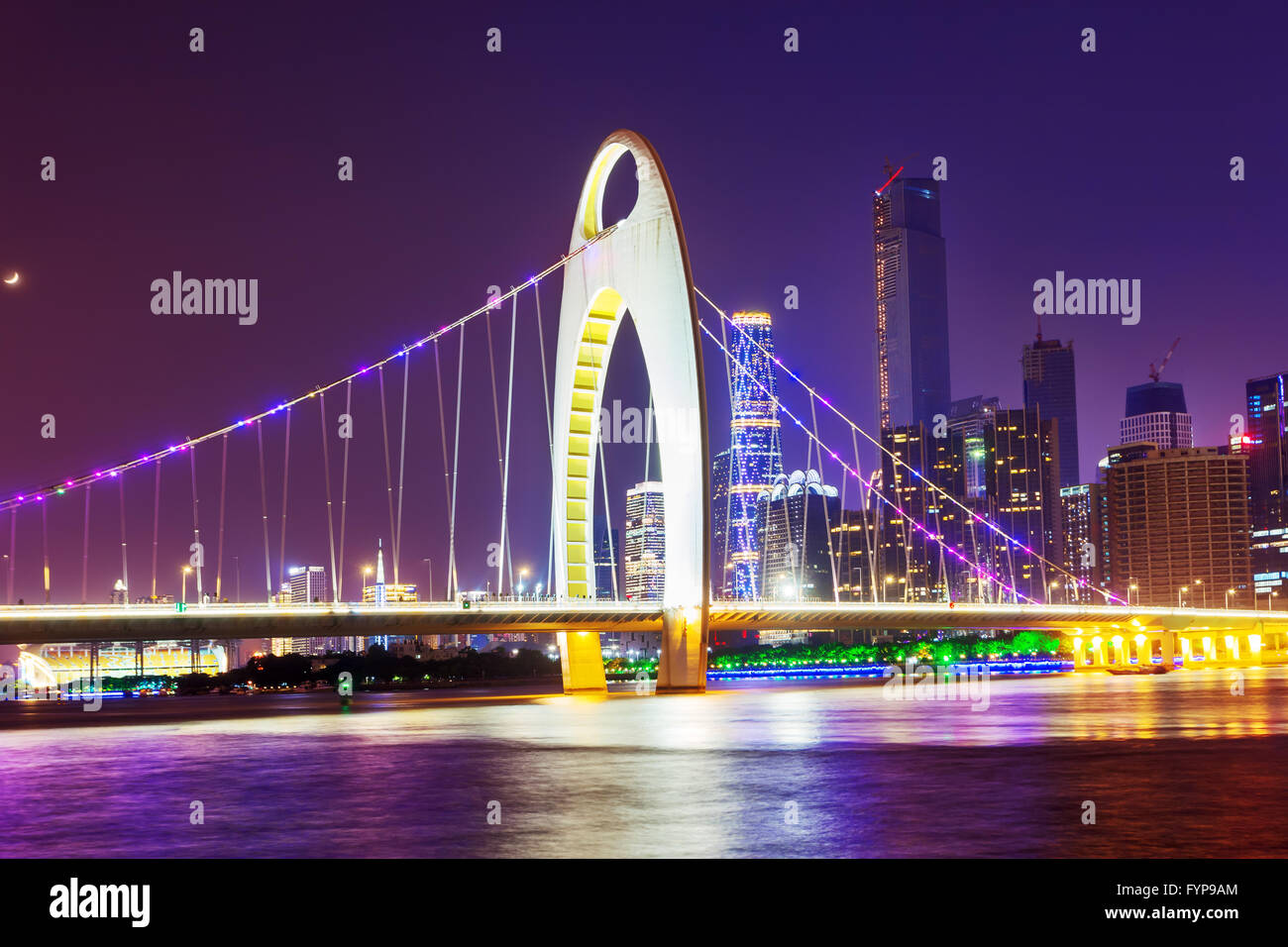 cable stayed bridge over a river Stock Photo - Alamy