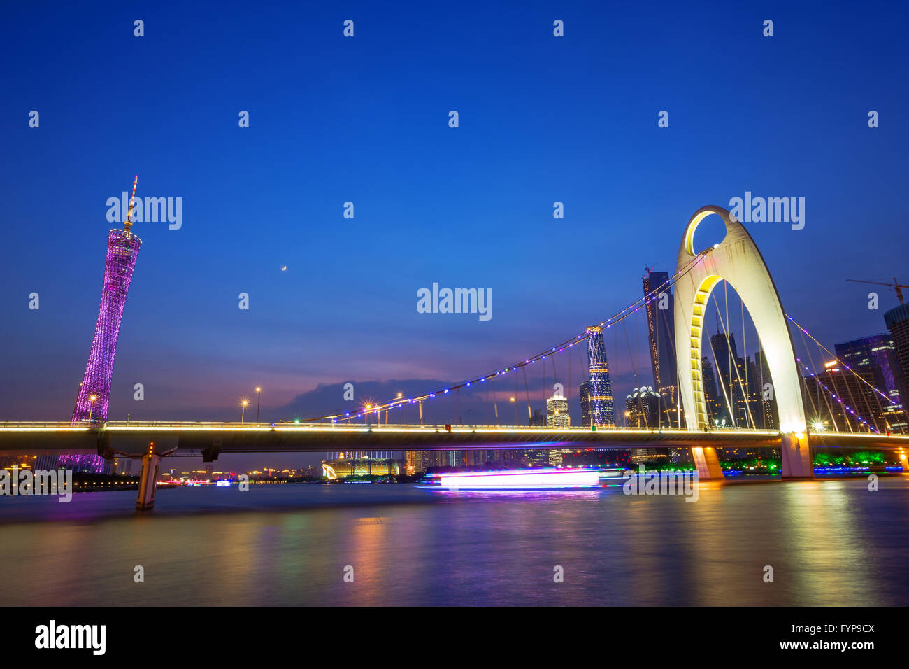 cable stayed bridge over a river Stock Photo - Alamy
