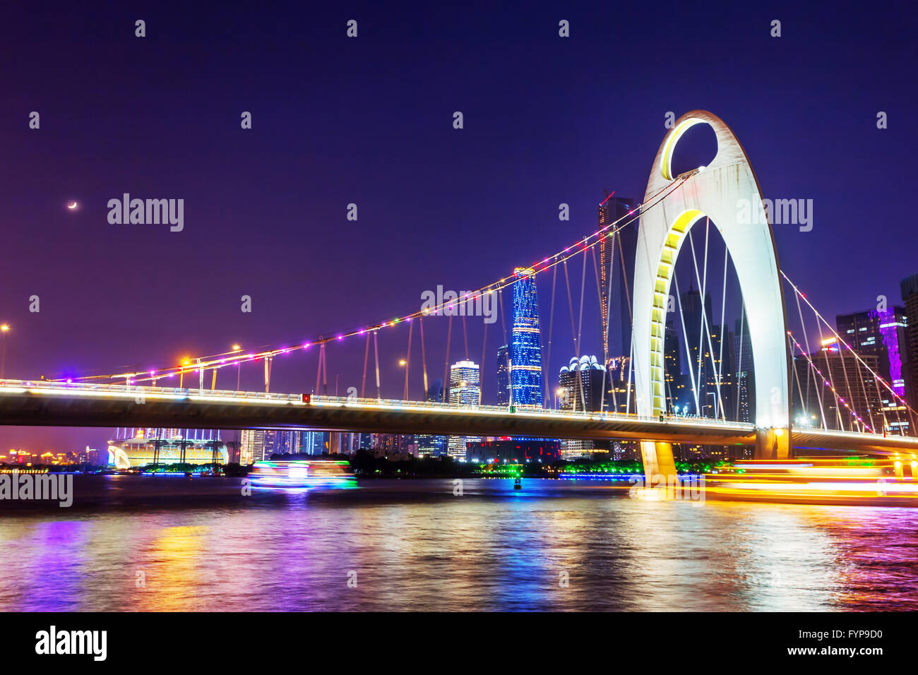 cable stayed bridge over a river Stock Photo - Alamy