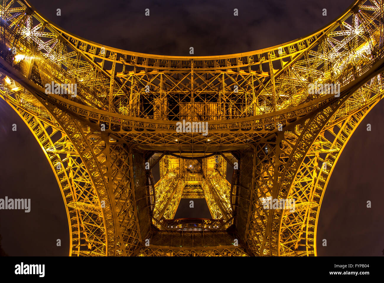 Eiffel Tower Paris Dusk Stock Photo