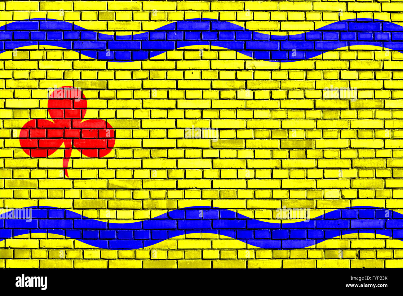 flag of Hardenberg painted on brick wall Stock Photo
