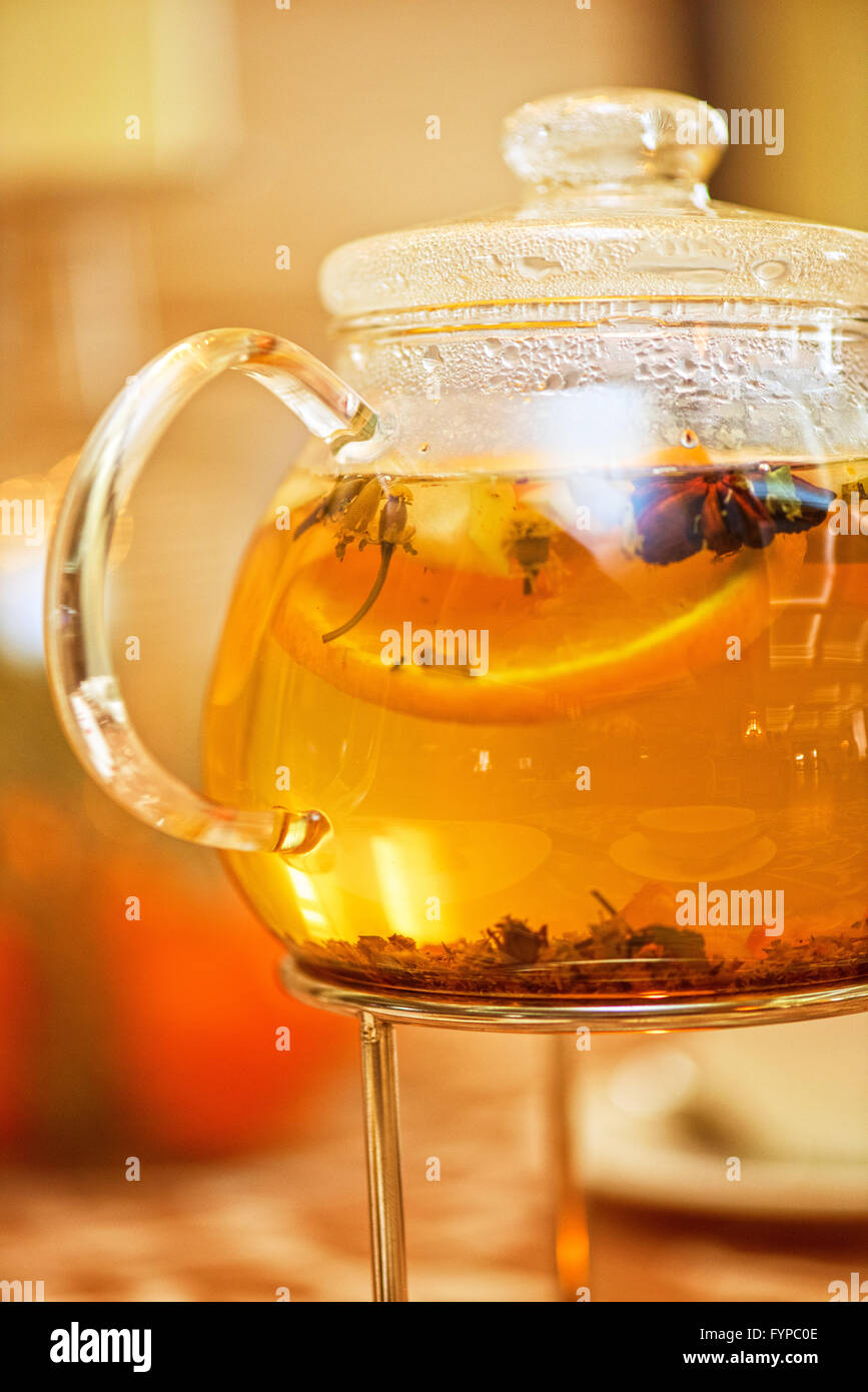 teapot of herbal tea Stock Photo Alamy