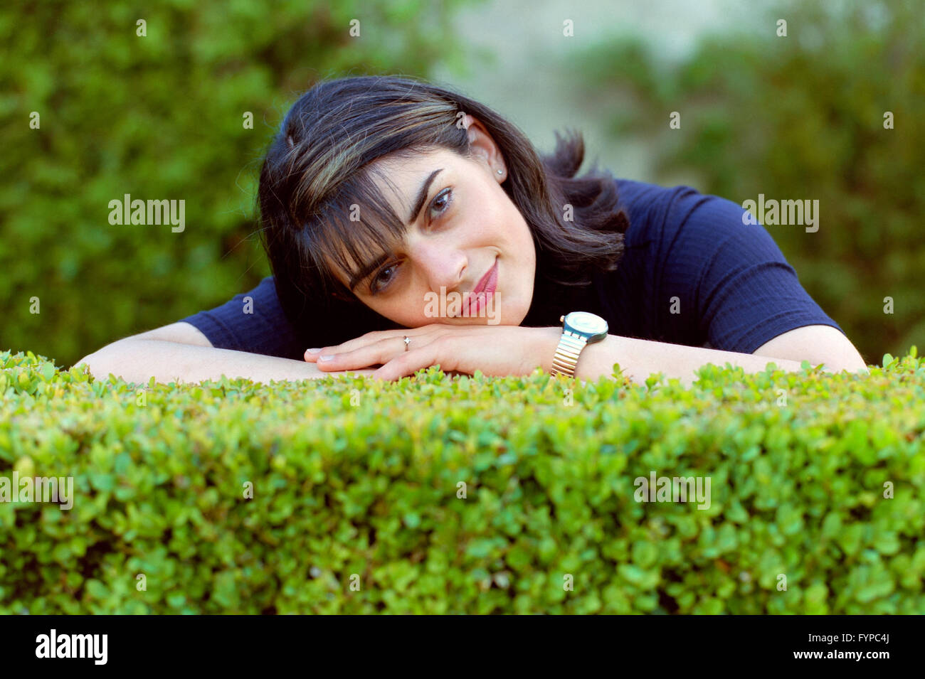 young pretty french female poses for a portrait in normandy france