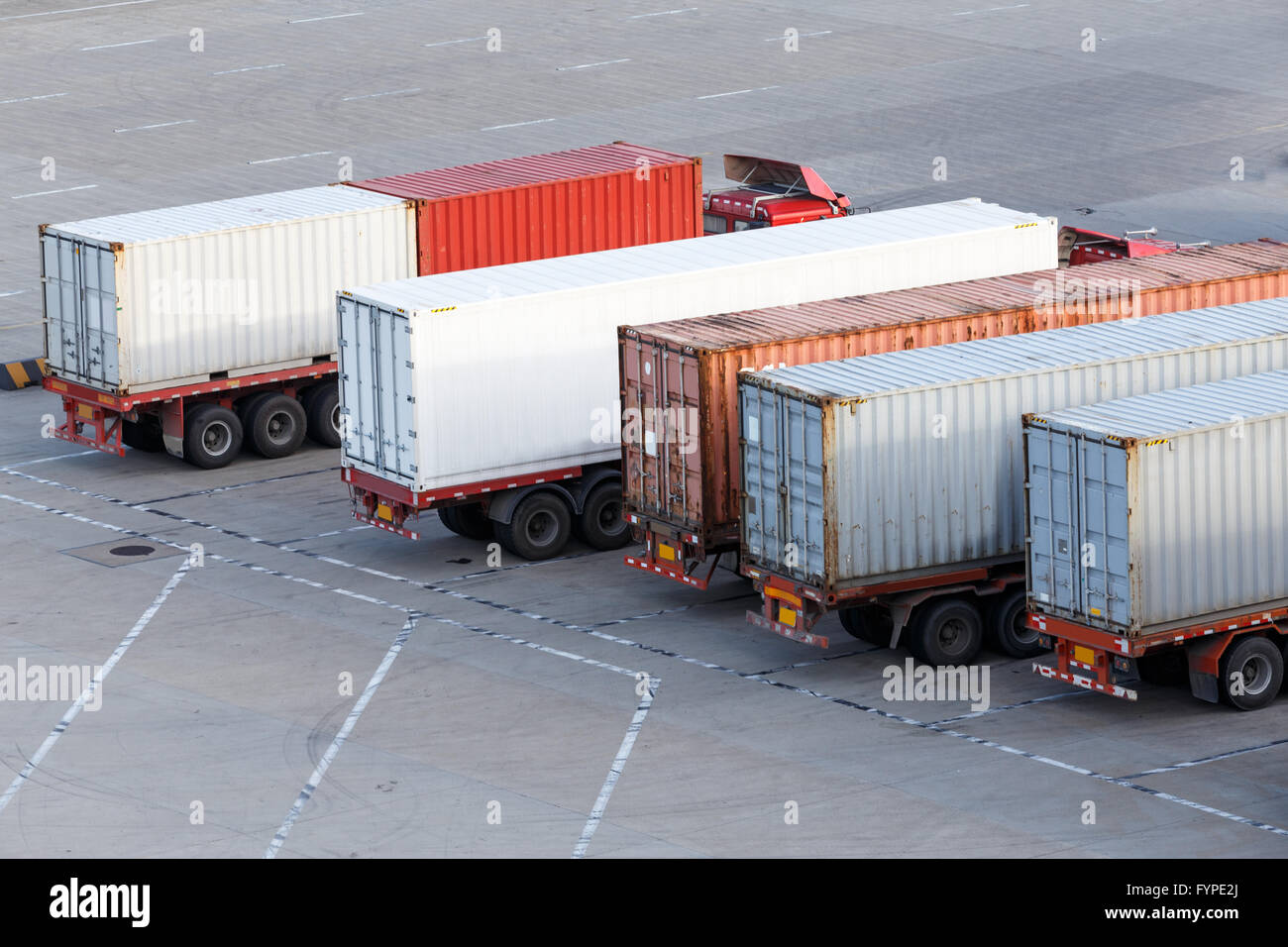 Transportation of cargoes in containers by lorry Stock Photo Alamy