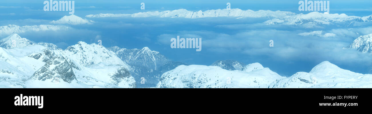 Winter Dachstein mountain massif panorama Stock Photo - Alamy