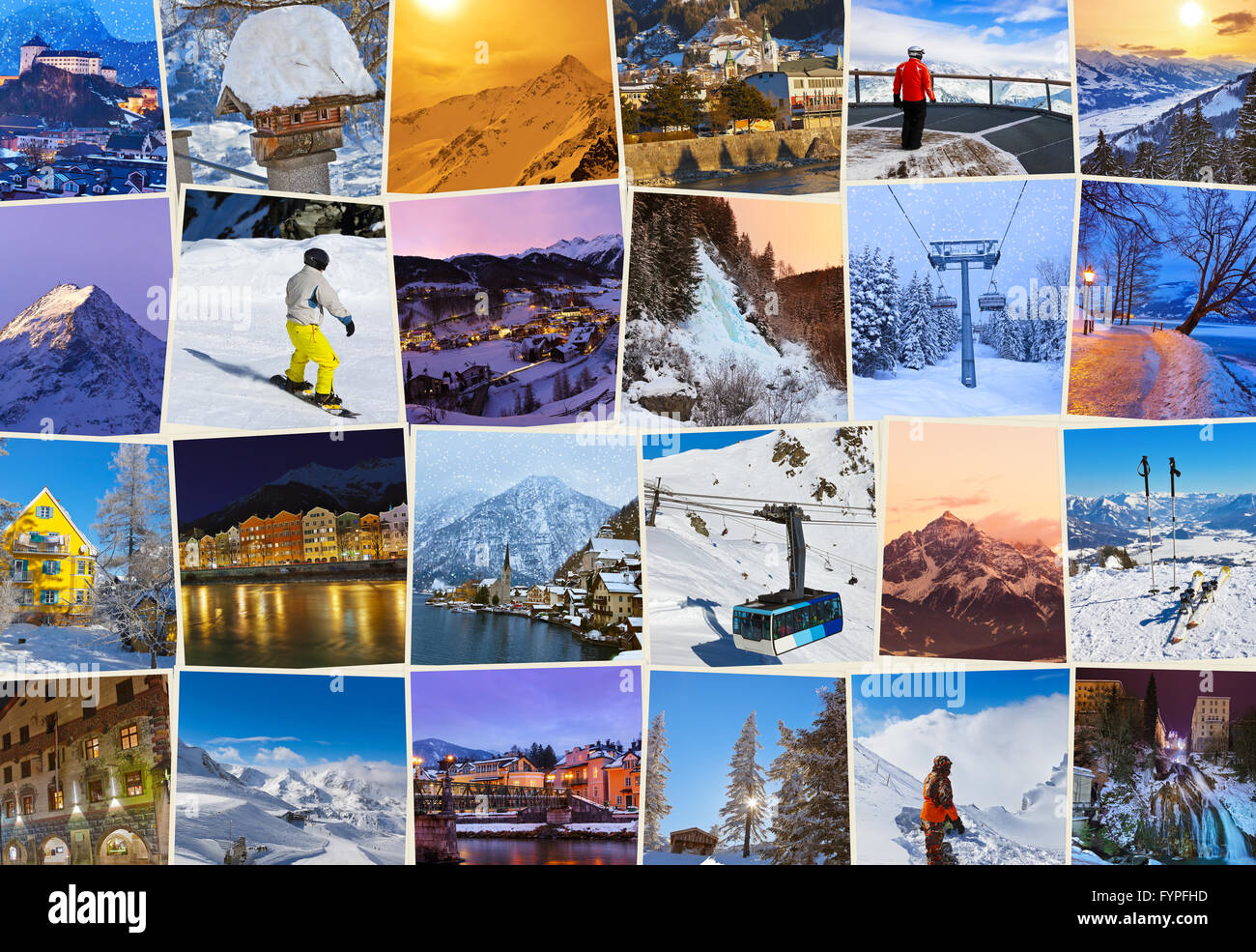 Stack of mountains ski Austria images (my photos) Stock Photo