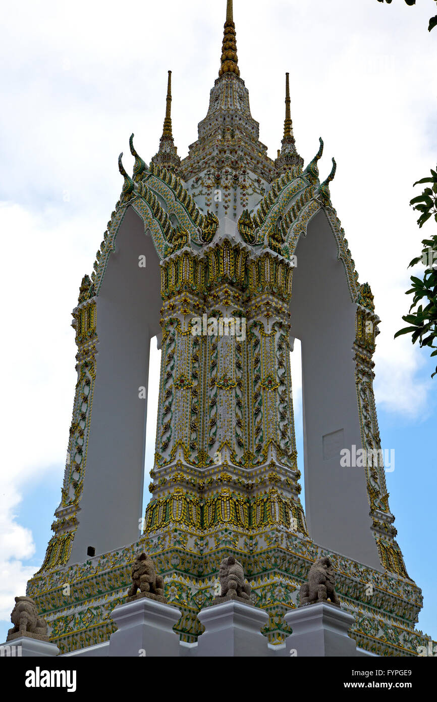thailand asia in bangkok rain temple abstract leaf mosaic Stock Photo ...