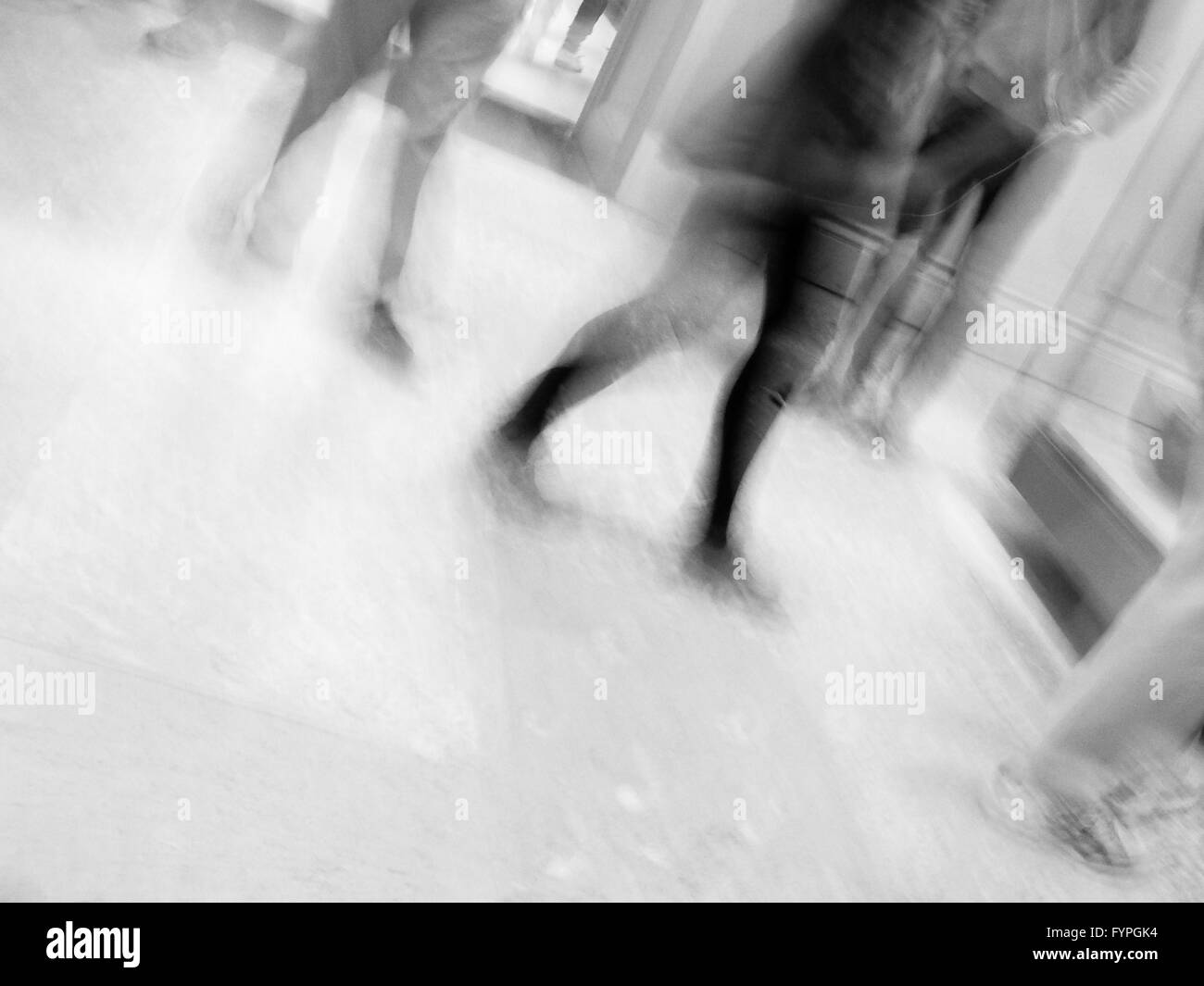 Black and white People blur Stock Photo - Alamy