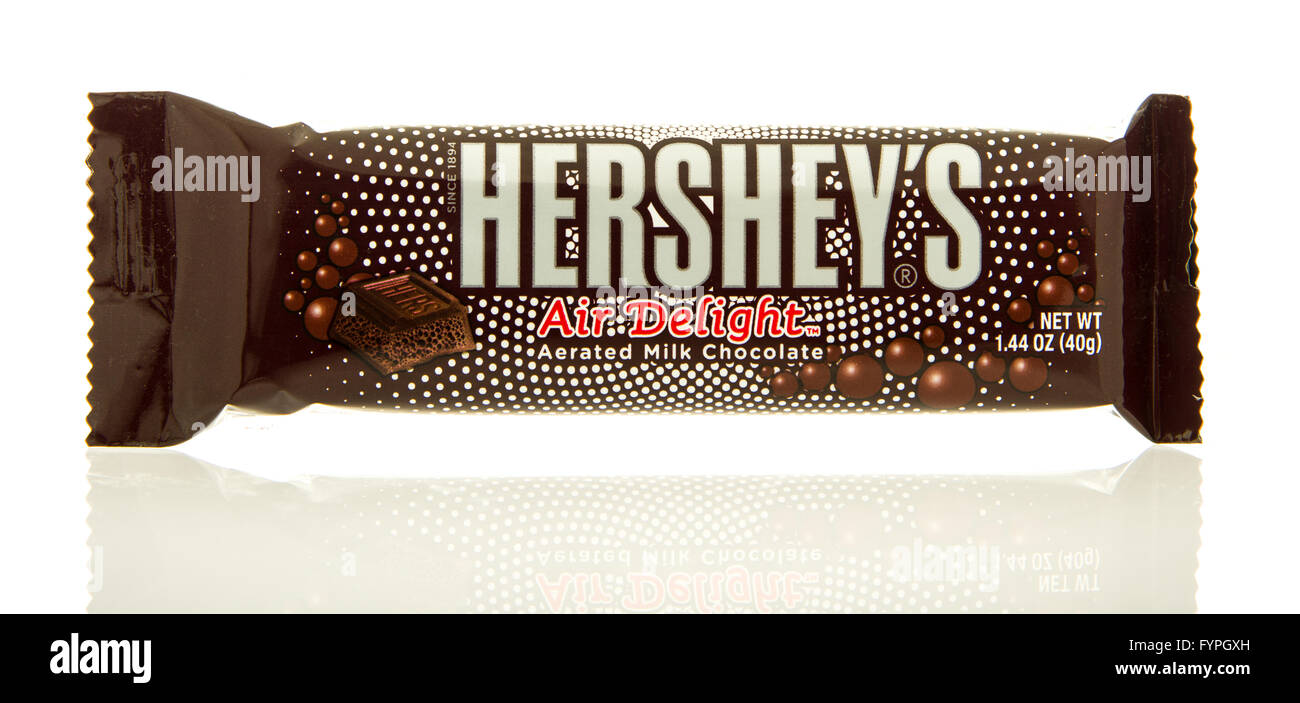 Waupun, WI - 9 March 2016: Package of a Hershey's air delight. Stock Photo