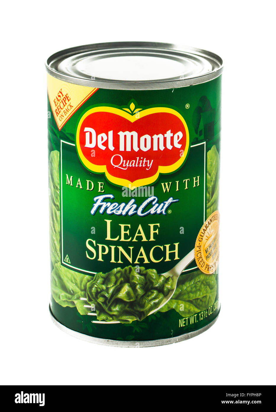 Winneconne, WI 5 February 2015 Del Monte Leaf Spinach in a can. Del