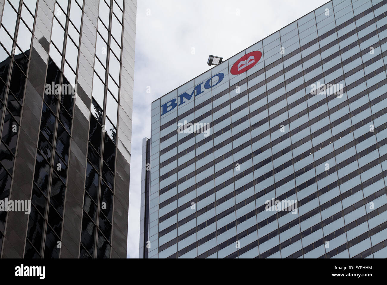 Bank of Montreal office building in downtown Toronto Ont., on April 24, 2016. Stock Photo