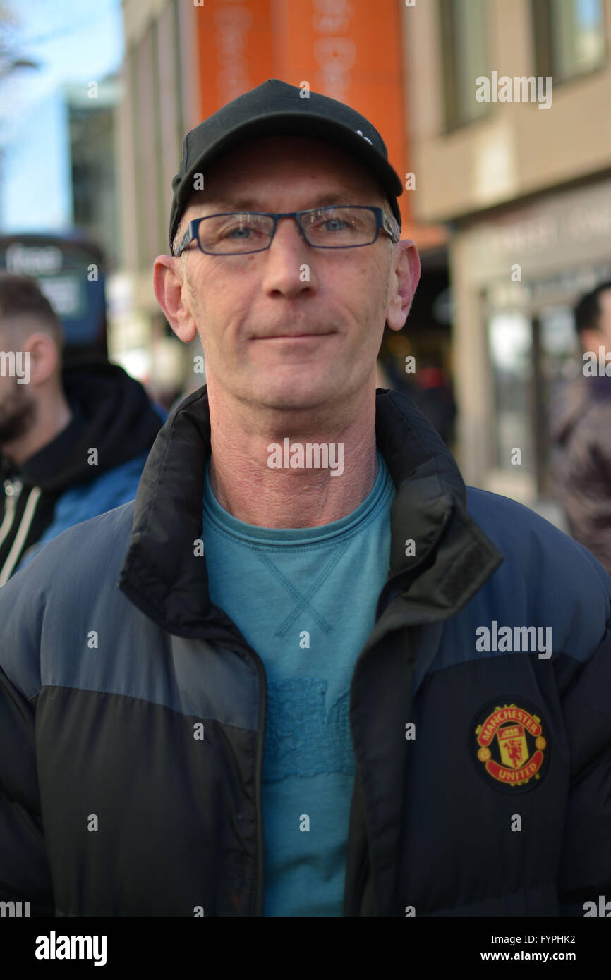 QUEEN STREET, CARDIFF, UK. 2016. Voxpop. Wayne Wood, a 50 year old HGV