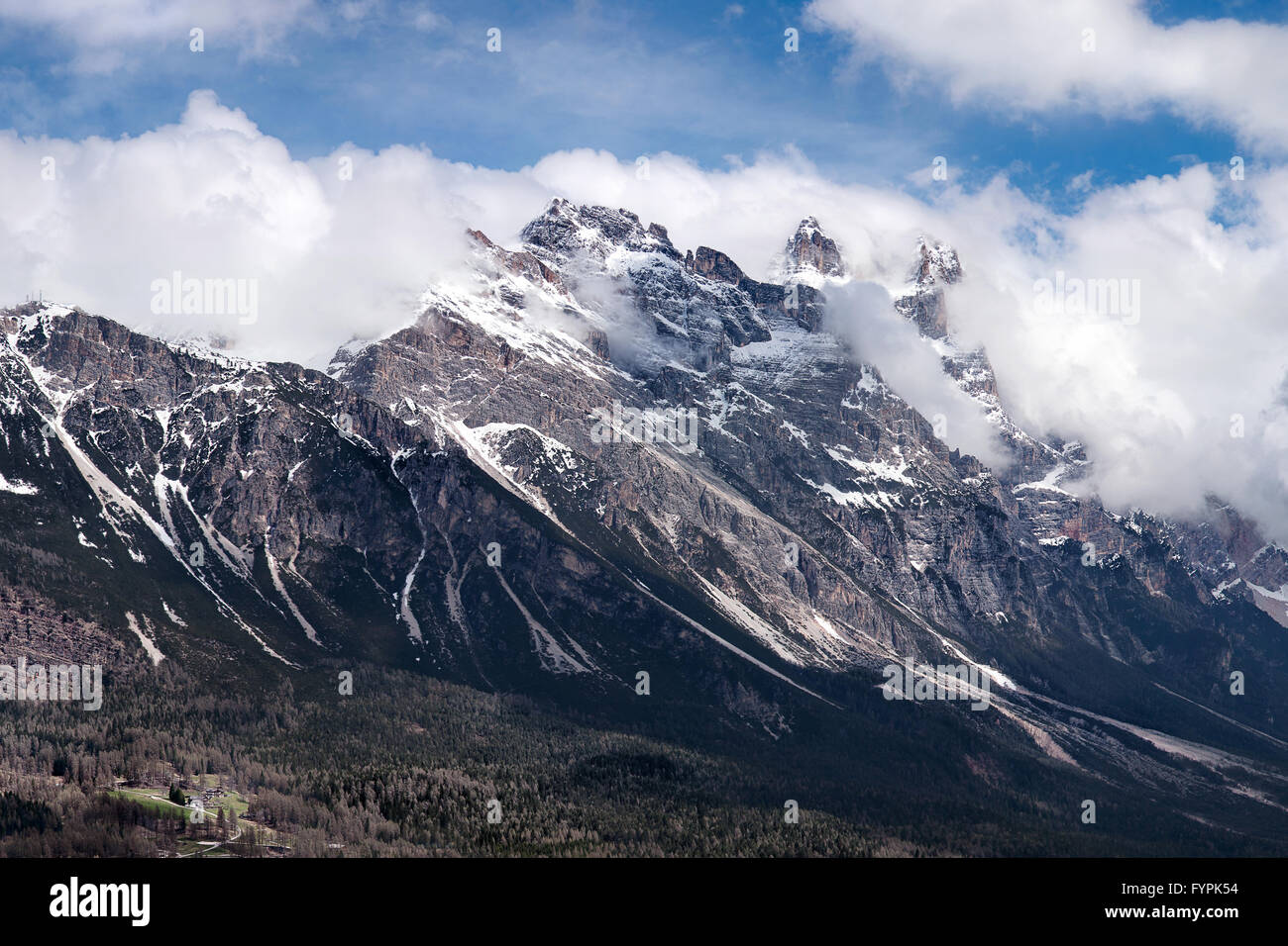 Dolomites mountains above Cortina D'Ampezzo Stock Photo