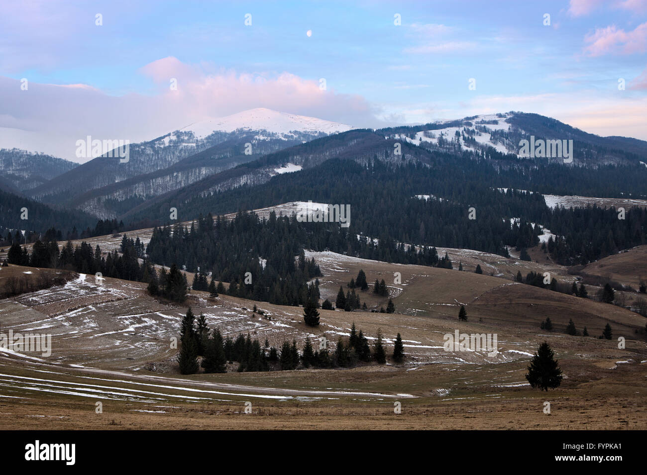 Carpathian mountains sunrise Stock Photo