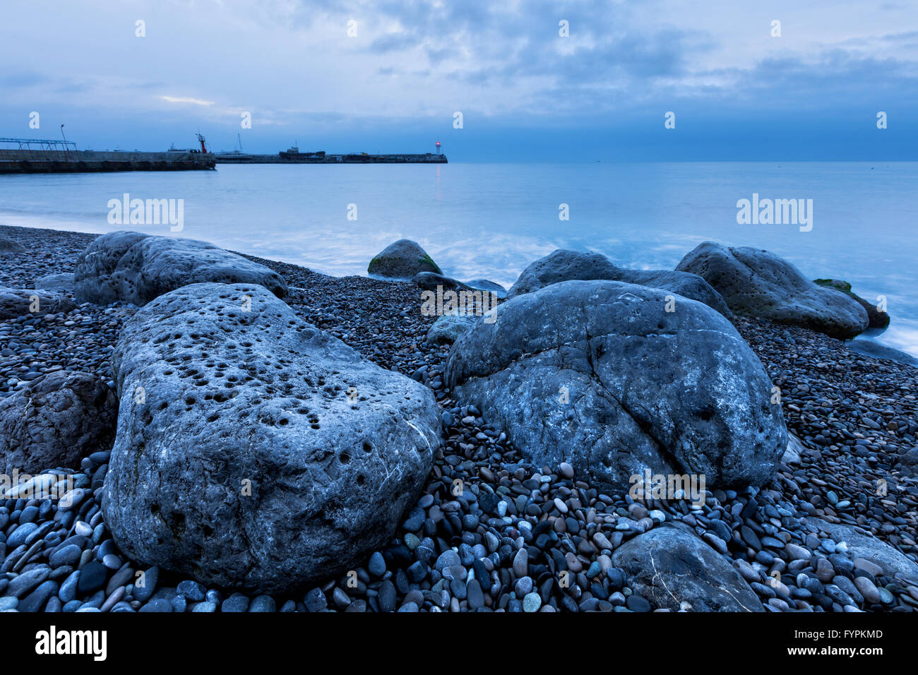 Cloudy morning seascape Stock Photo