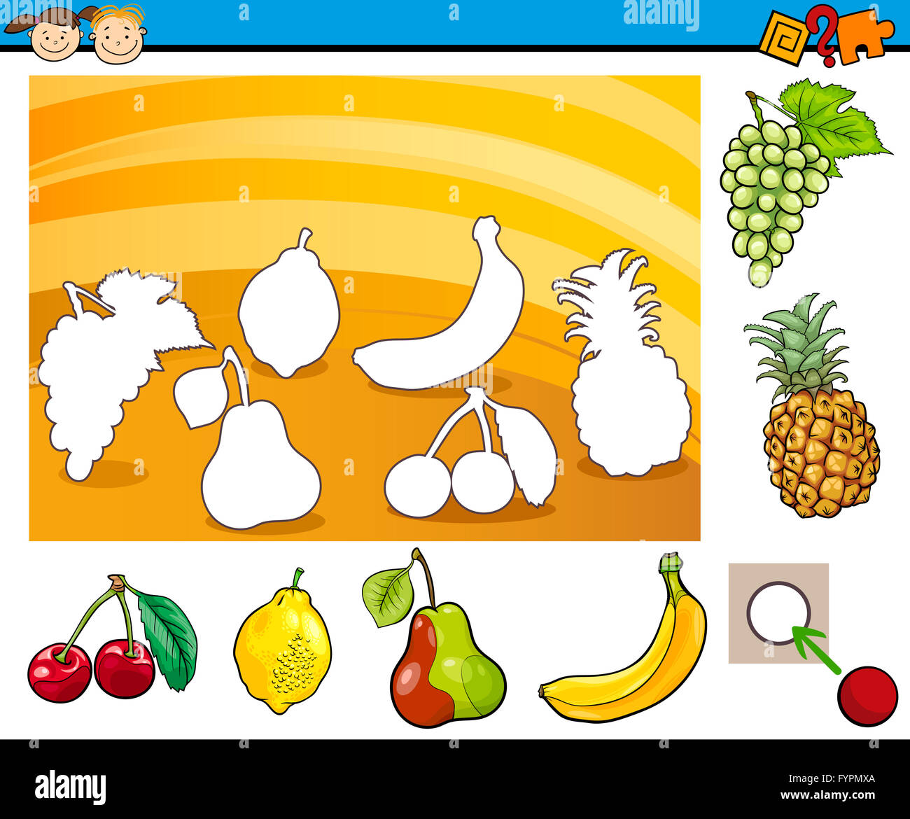 cartoon educational task for children Stock Photo