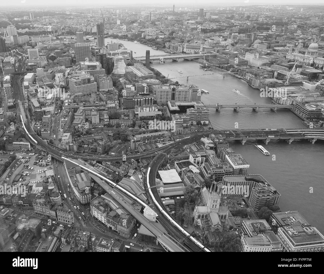 Black and white Aerial view of London Stock Photo - Alamy