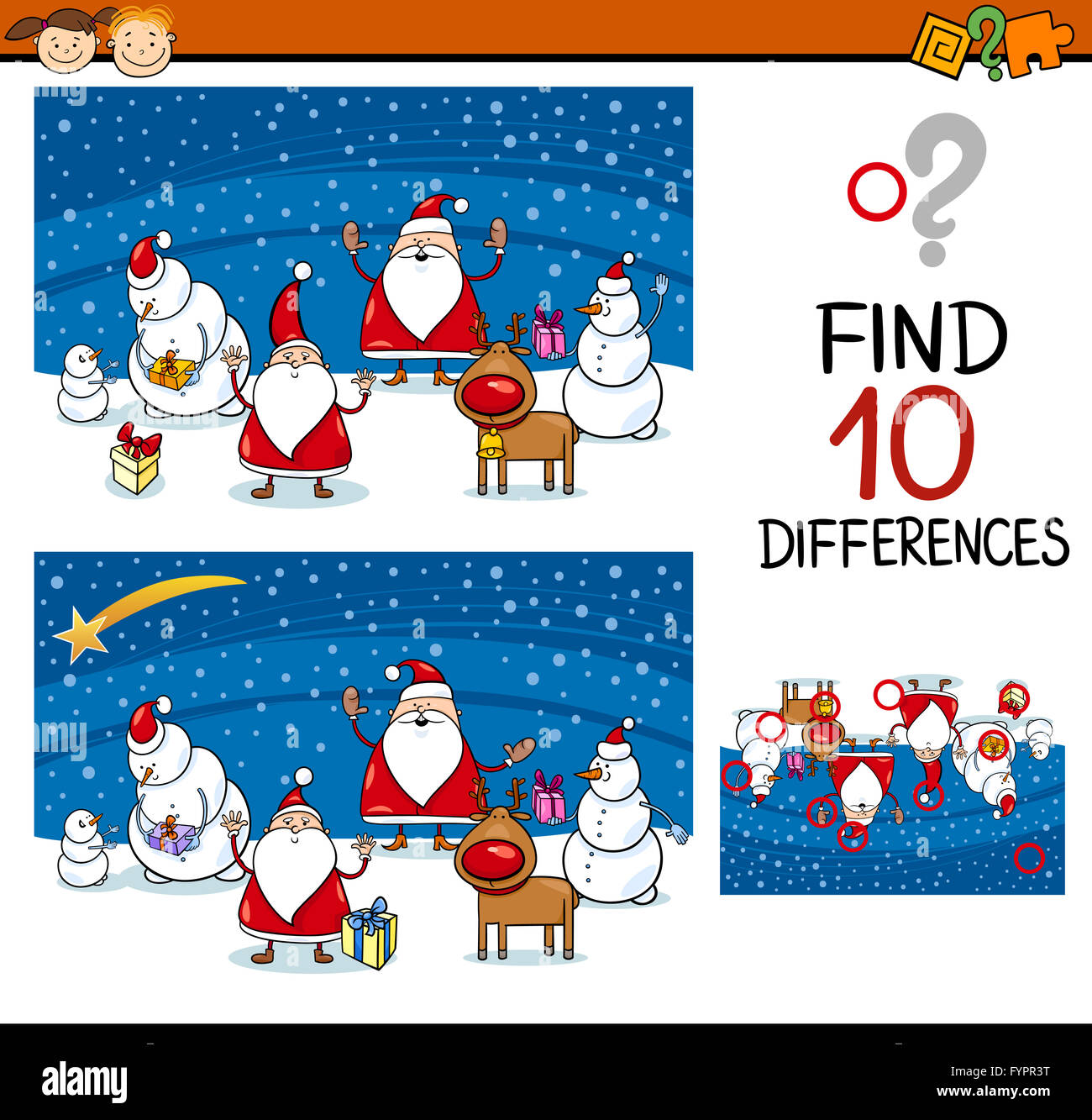 christmas differences game for kids Stock Photo Alamy
