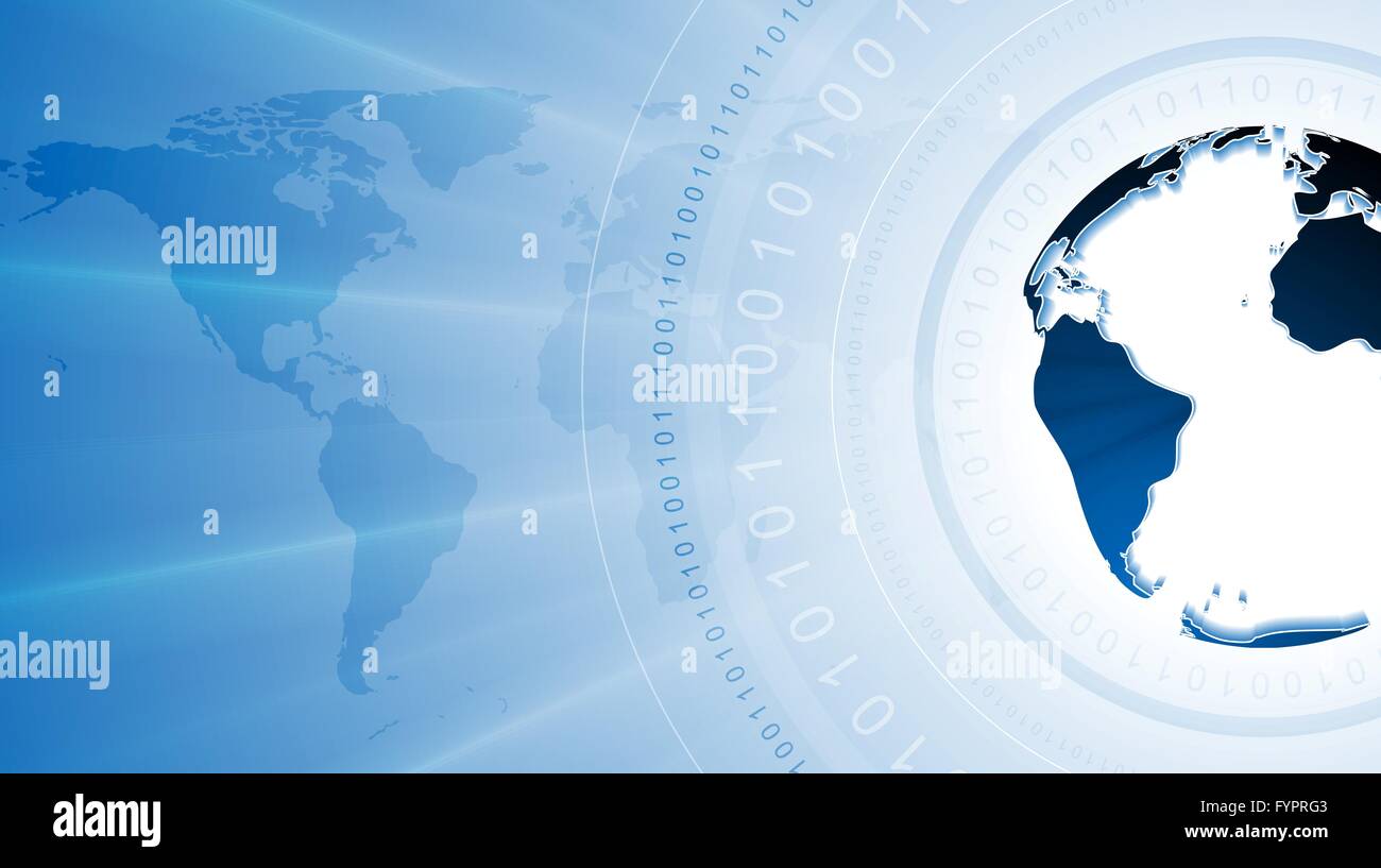 Technology background with binary code and globe Stock Photo - Alamy